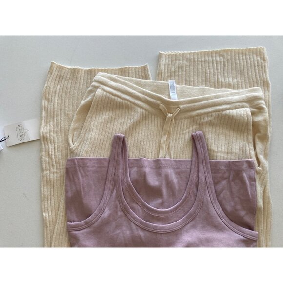 NWT Tranquil & True Women's Pajama Pants Cream Color Medium set - Picture 6 of 6